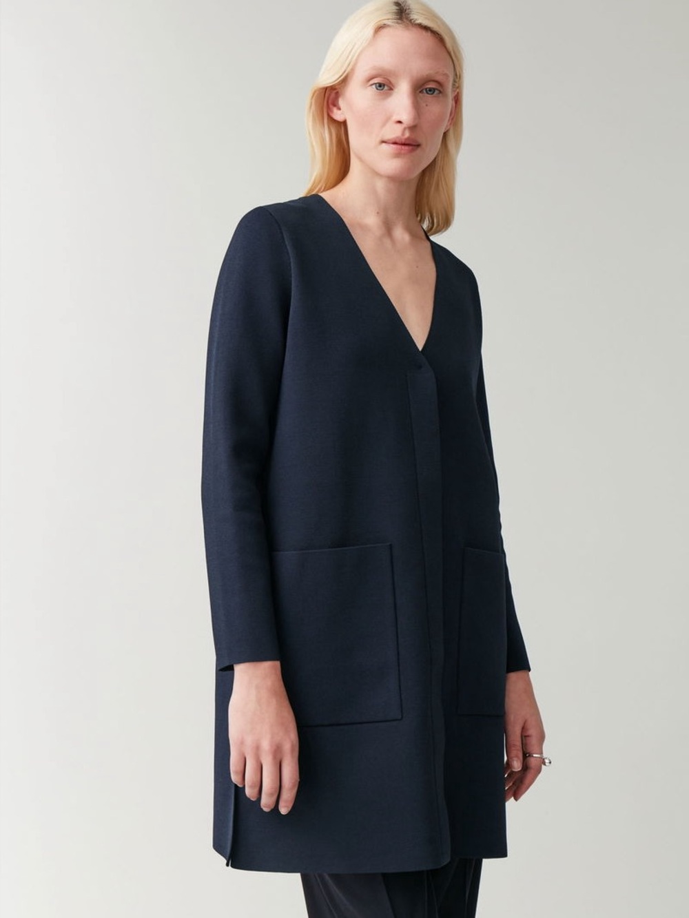 COS | Long Knit Cardigan Navy blue heavy weight Women’s size L lagenlook staple